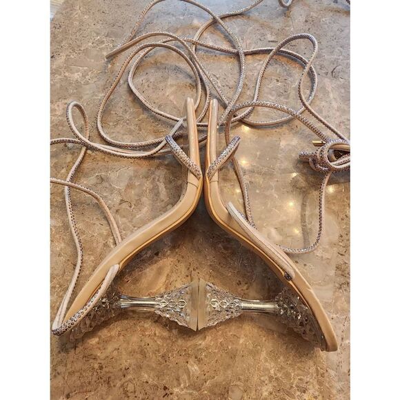 Azalea Wang Deena strappy gladiator heel in nude size 7 - Picture 7 of 9